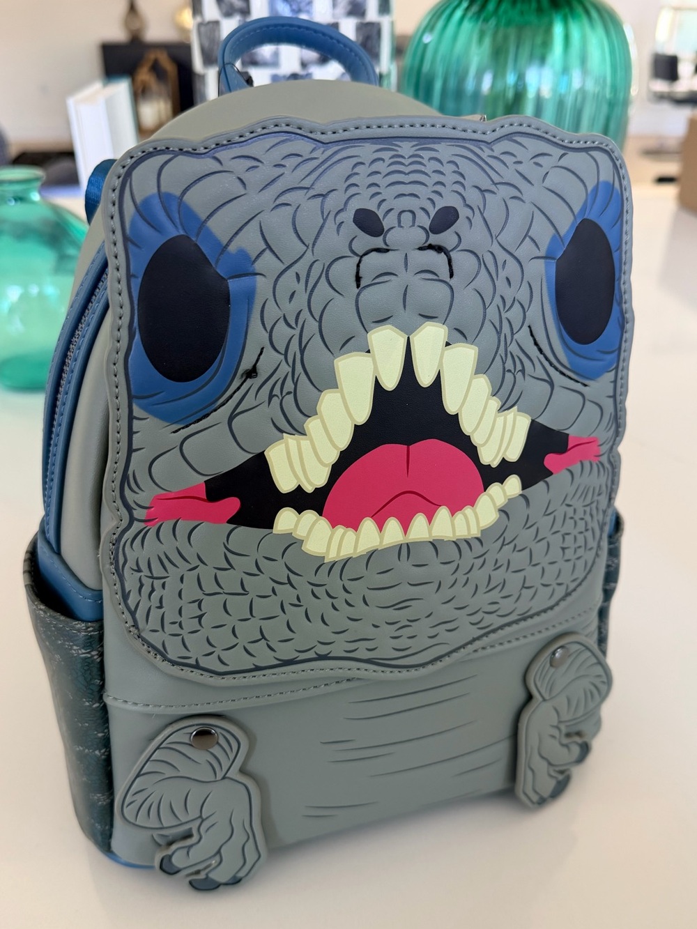 LoungeFly Blue Raptor Mini Backpack Jurrasic Park